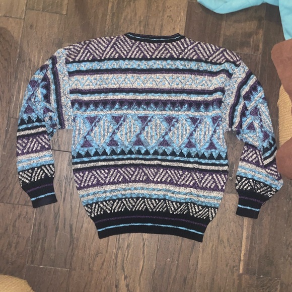 Men's Multicolor Patterned Sweater - Picture 5 of 6